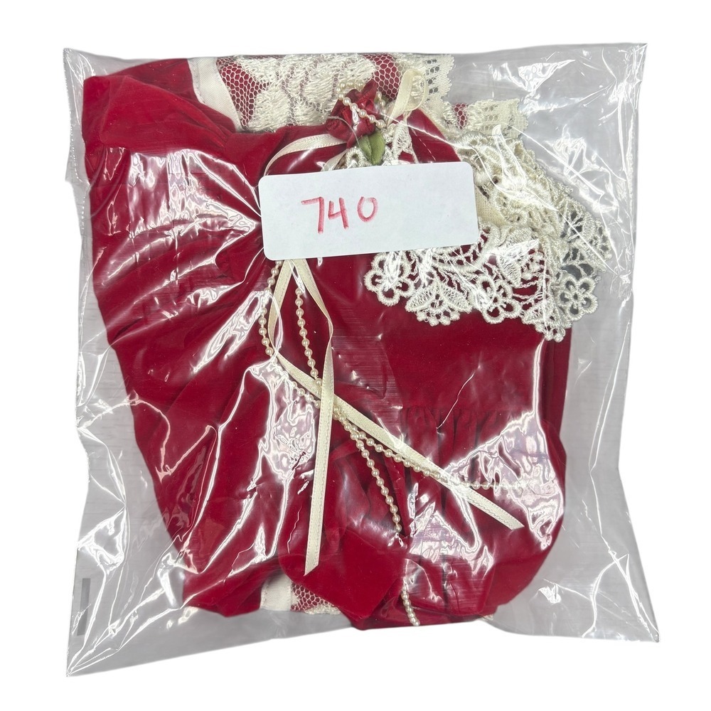 Jo Lane Baby Toddler Red Velvet Lace Dress Special Occasion Holiday Infant - Picture 6 of 6